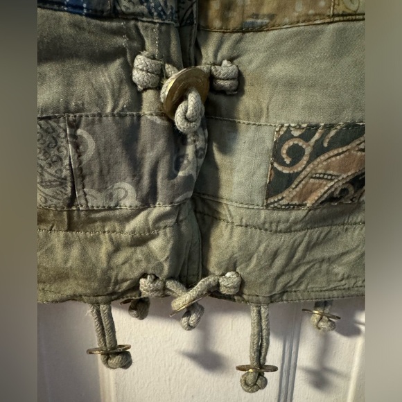 Vintage Patchwork Cropped Jacket Boho Hippie Colorful Nativewear Designs Sage SM - Picture 8 of 16